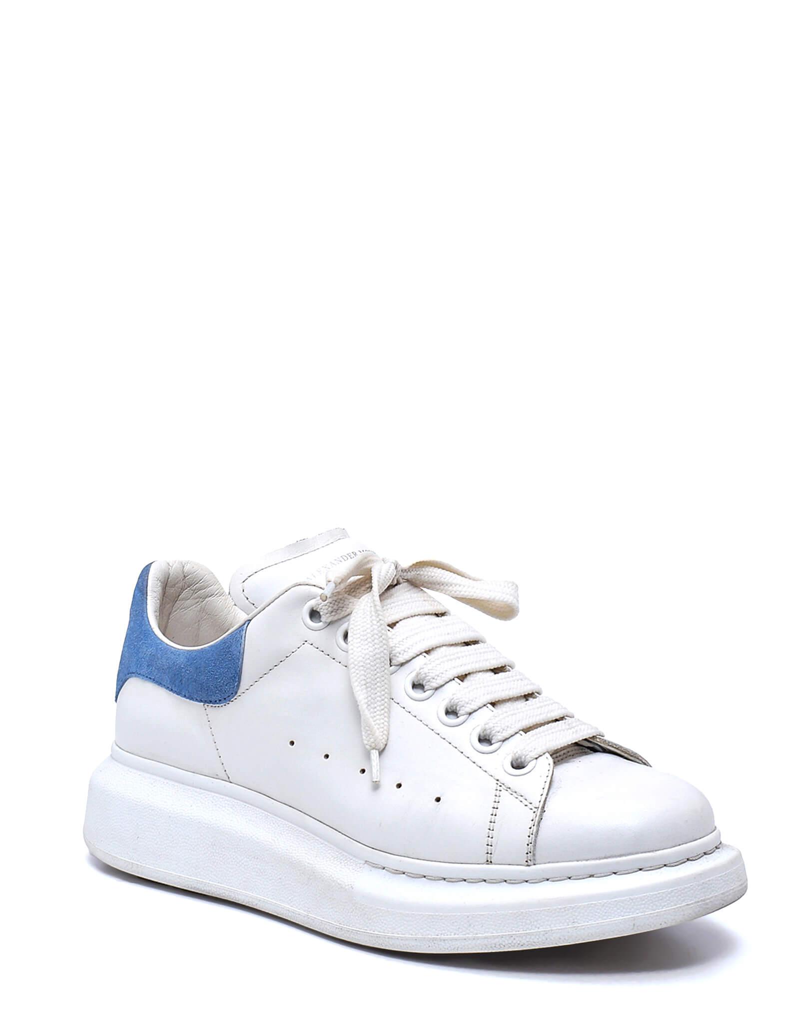 Alexander McQueen- White Leather&Blue Suede Oversized Sneakers / 40,5